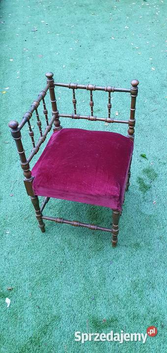 Stylowe krzesło z aksamitem vintage retro Wleń