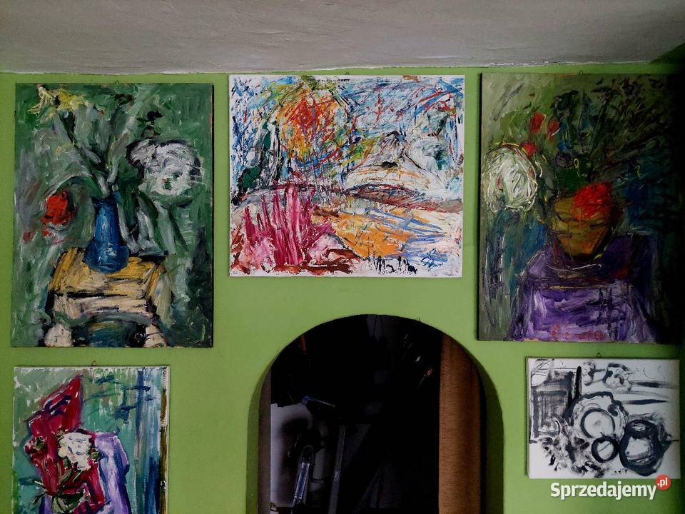 Pejzaż olej na płótnie Węgorzyno