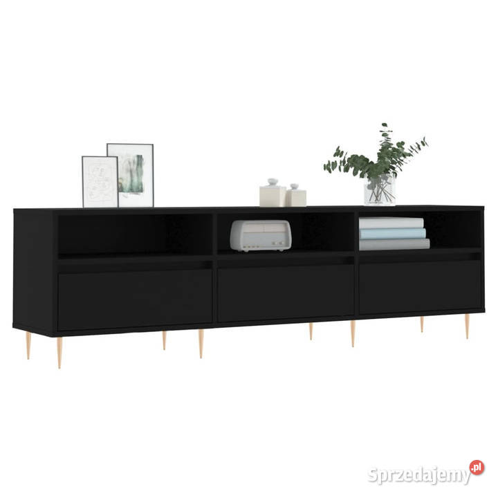 Szafka pod TV czarna 150x30x445 materiał Warszawa