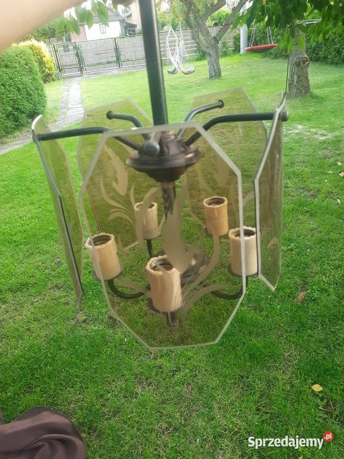Lampa sufitowa żyrandol z prl Lampy wiszące małopolskie Trzebinia