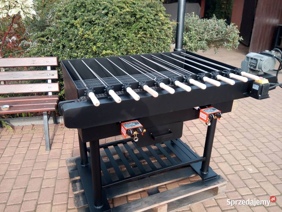 Grill na szaszłyki gazowy węglowy blacha 6 mm Grillowanie Damasławek