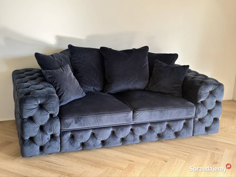 Sofa welurowa 3 osobowa bez funkcji spania