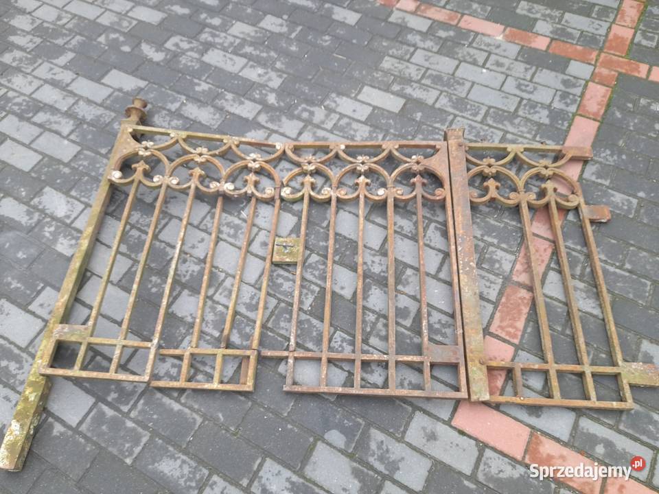 Stara żeliwna bramka furtka płot