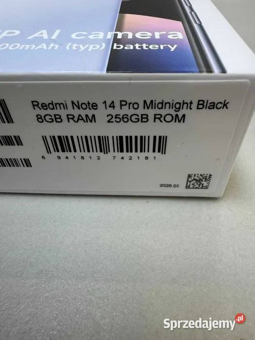 Nowy Smartfon Xiaomi Redmi Note 14 Pro 8 GB 256 dolnośląskie Ząbkowice Śląskie