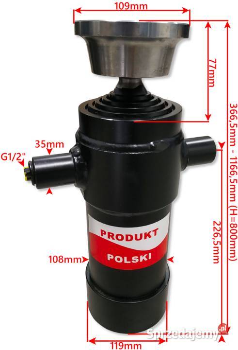 SIŁOWNIK cylinder 7 TON WYSUW 800 NISKI Z kujawsko-pomorskie