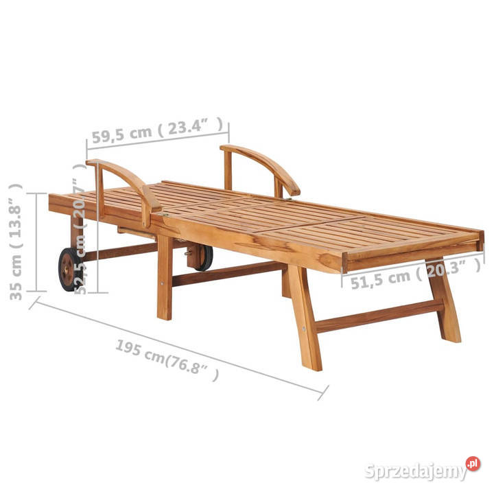 Leżaki 2 lite drewno tekowe WM3073169 Warszawa