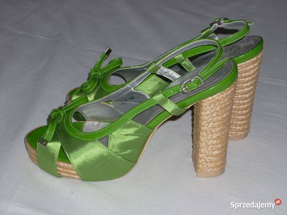 Buty espadryle na obcasie satyna 355 36 Sandały i klapki Nowy Sącz