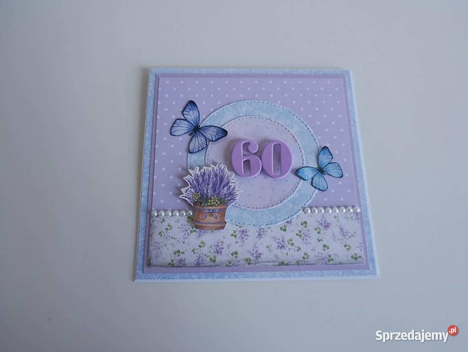 Kartka ręcznie robiona na urodziny fiolet Łódź sprzedam