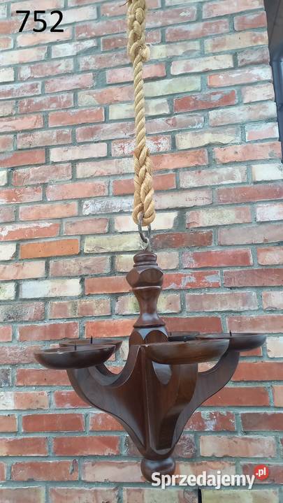 Żyrandol drewniany świecznik na świeczki Lampa Dom i Ogród Gawroniec sprzedam