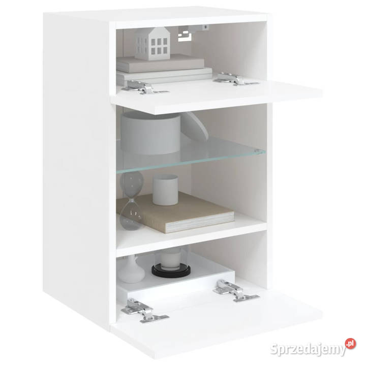 Ścienna szafka TV z LED biała 40x30x605 WM837078 Warszawa