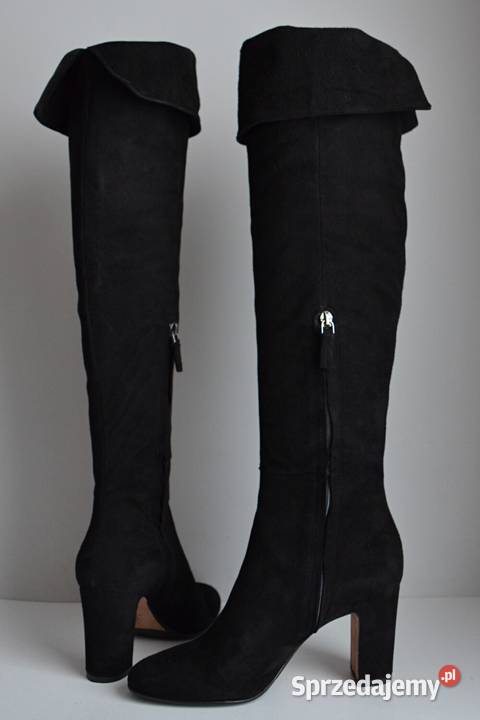 WYGODNY OBCAS naturalny zamsz muszkieterki czarny Białystok