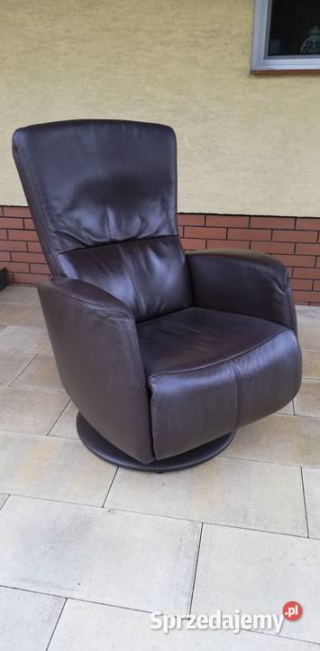 Fotel ze skóry naturalnej kręcony relaks