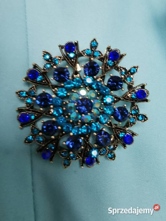 Broszka damska turkusowy kwiat małopolskie Kraków