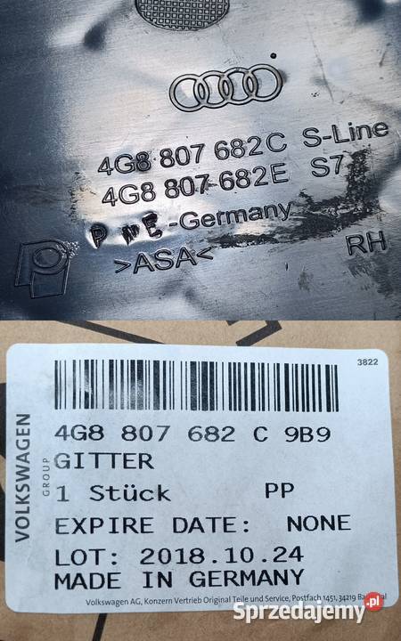 AUDI A7 S7 SPORTBACK KRATKA HALOGENU ZDERZAK