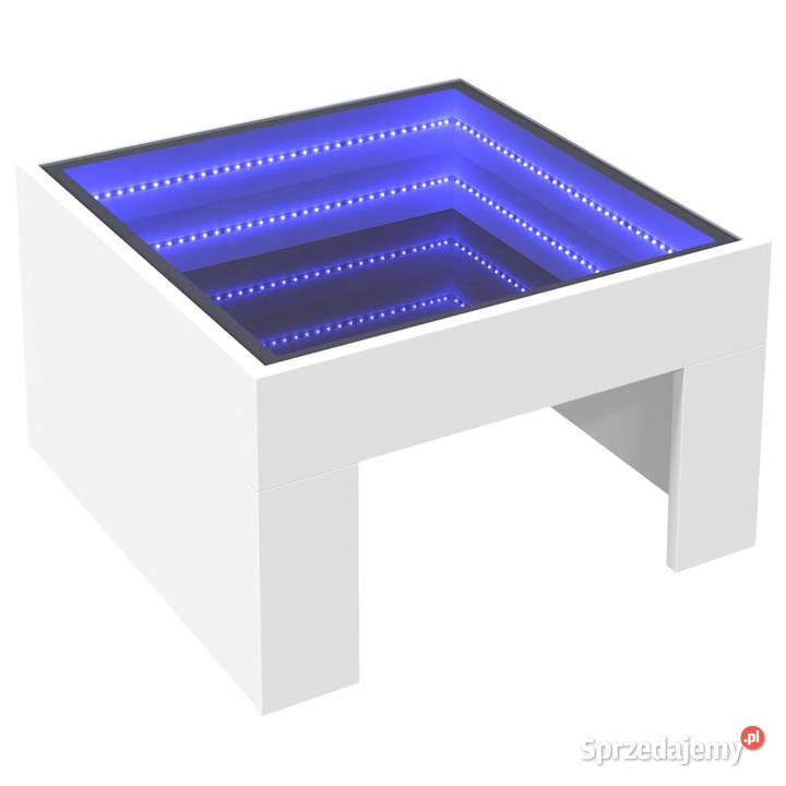 Stolik kawowy z LED Infinity biały 50x50x30 Warszawa sprzedam