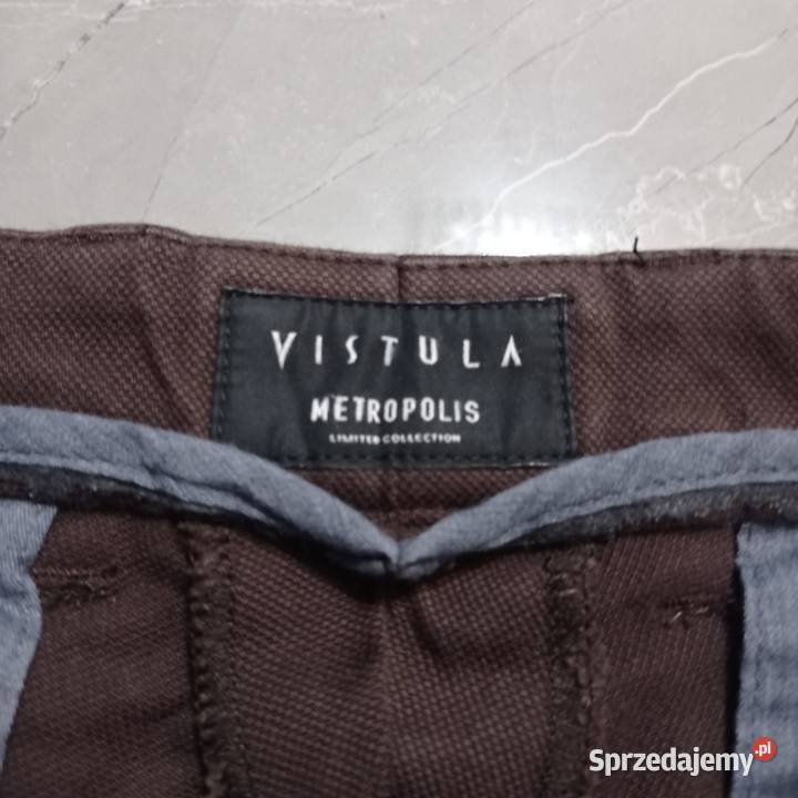 Spodnie Męskie Brązowe VISTULA Kamień Pomorski