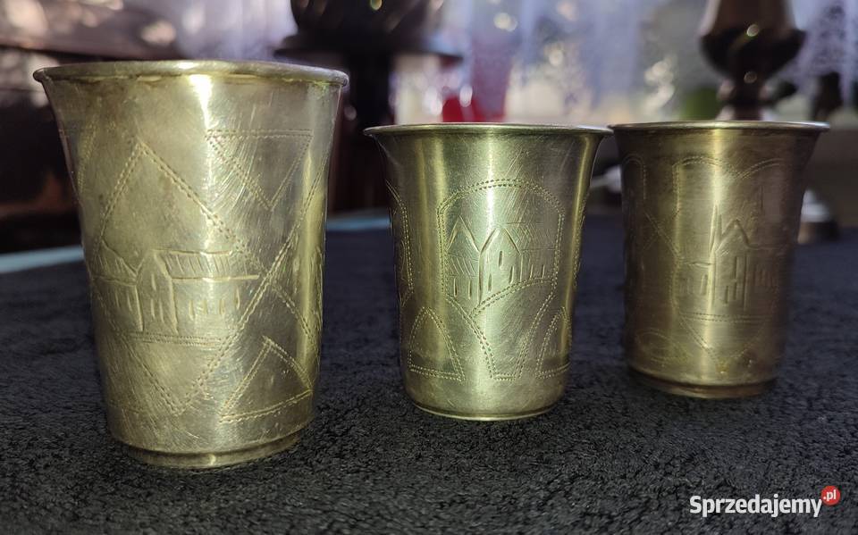 Srebrne kieliszki kiduszowe 3 sztuki 122g Warszawa