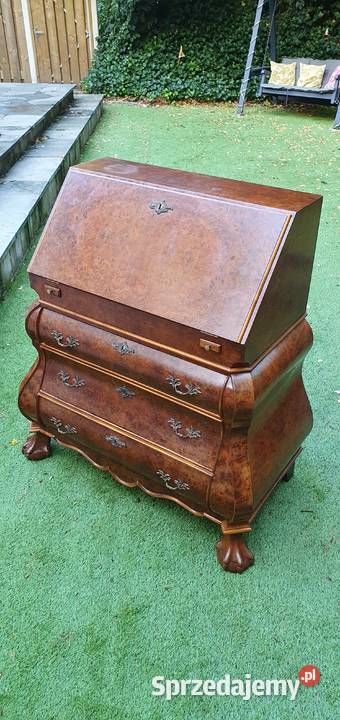 Sekretarzyk orzechowy styl barokowy vintage Meble Wleń