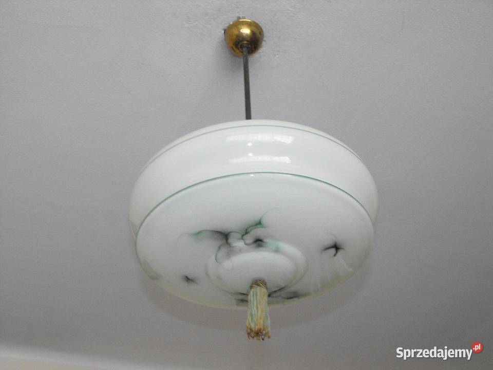 Wisząca lampa Art Deco ładny duży klosz Skierniewice
