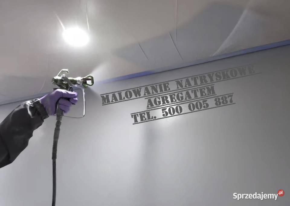 Malowanie natryskowe agregatem ścian i sufitów Malowanie i tapetowanie Piaseczno