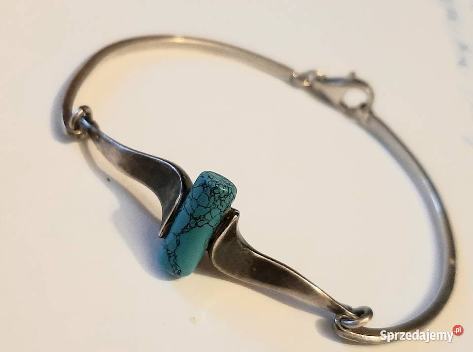 Srebrna bransoletka z turkusem Rzeszów sprzedam