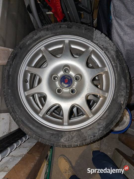 4 Alufelgi Saab z oponami Dunlop 5x110 16x65 Średnica 16" Warszawa