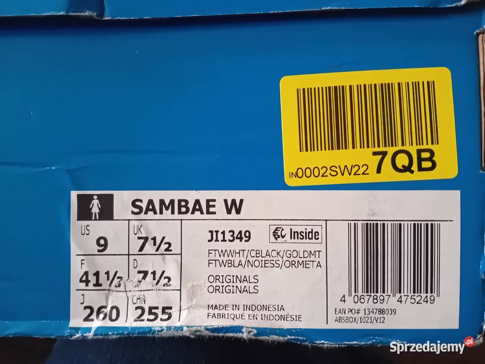 Nowe oryginalne Adidasy Samba JI1349 r 415 białe pomorskie Malbork