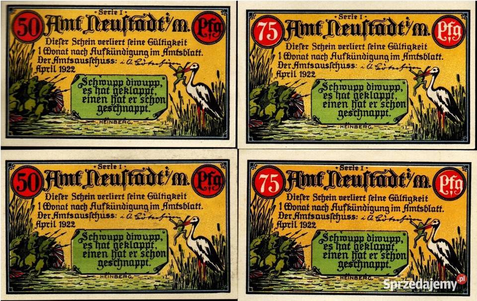 NIEMCY 1922NOTGELDYKOLONIE UNC 2 komplety Człuchów sprzedam
