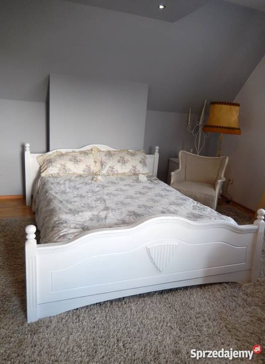 wielkie łóżko prowansalskie shabby chic dolnośląskie Lubin
