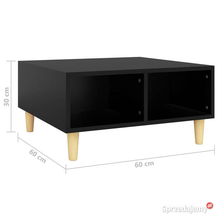 Stolik kawowy czarny 60x60x30 materiał Warszawa