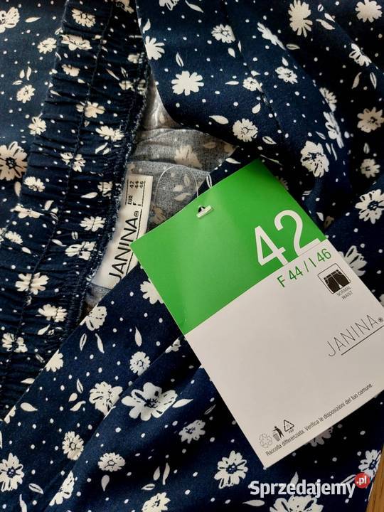 Spódnica granatowa kwiaty 42 XL maxi długa gumka Warszawa sprzedam