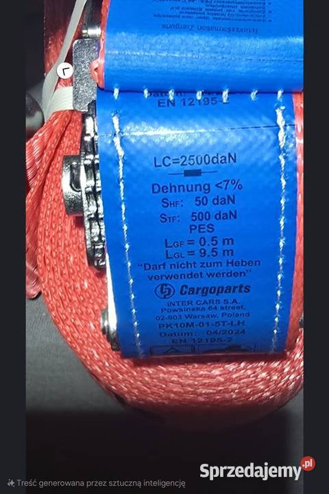6x pas transportowyklamra 10 m 5T 50mm Nowe śląskie Katowice