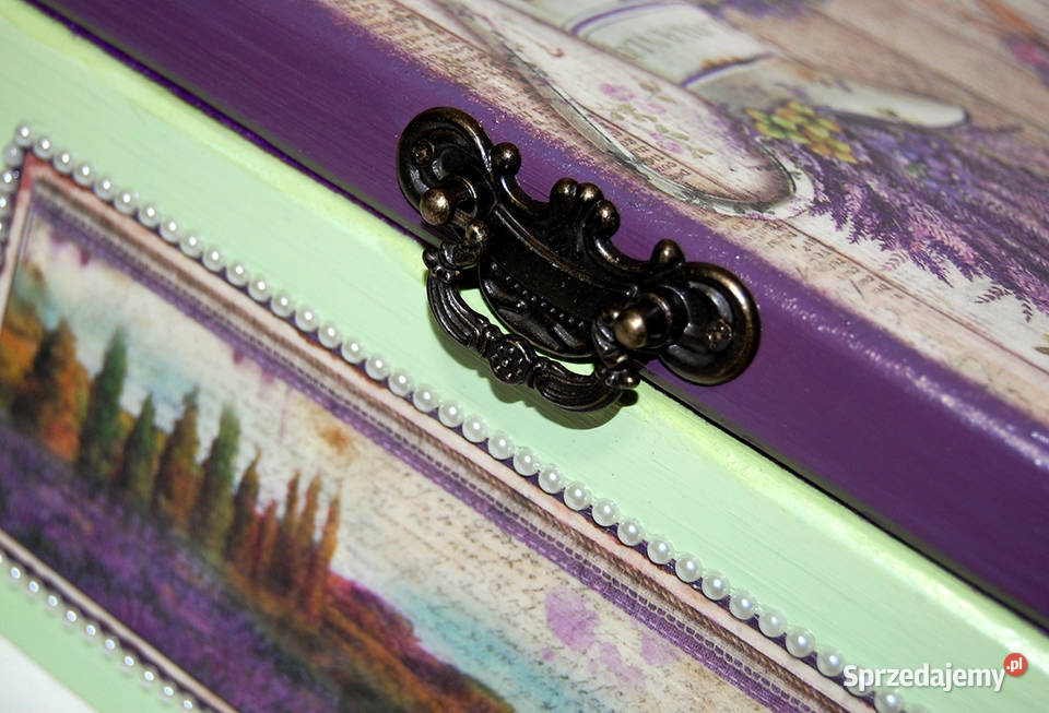 KUFER drewniana skrzynka LAWENDA shabby 30x20 Bydgoszcz