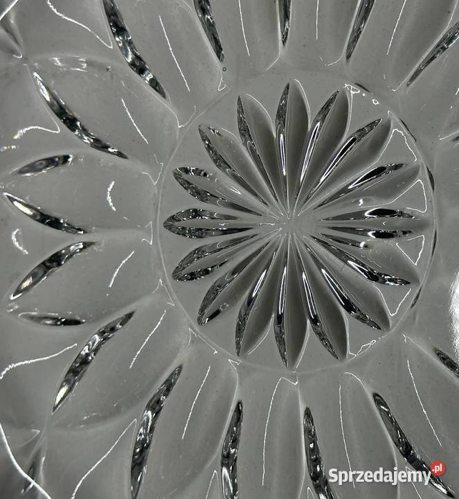 Talerz kryształowy z lat PRLu łódzkie Łódź