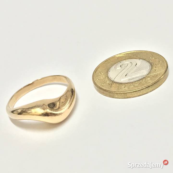 Złoty SYGNET damski z różowego ZŁOTA 585 14K