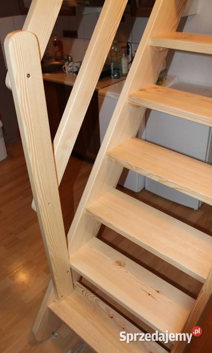 SCHODY SOSNA REGULOWANE MŁYNARSKIE DREWNIANE wewnętrzne Łuków