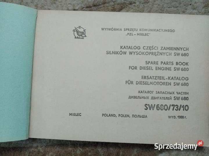 Katalog części silników wysokoprężnych SW Lublin