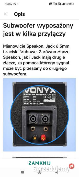 Sprzedam subwoofer pasywny skrzynie basowe i tuby Głośniki Września