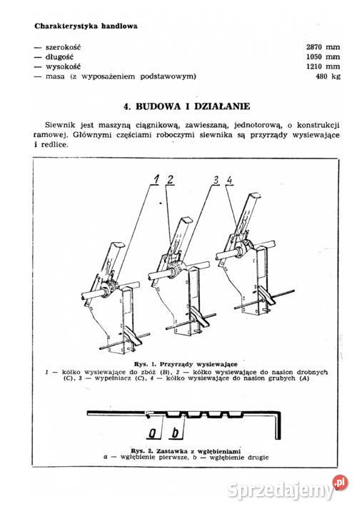 instrukcja obsługi i katalog częsci siewnik Stalowa Wola