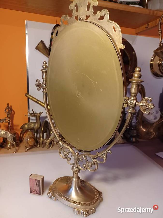 Piękne stare lustro toaletkowe Mosiądz Poznań