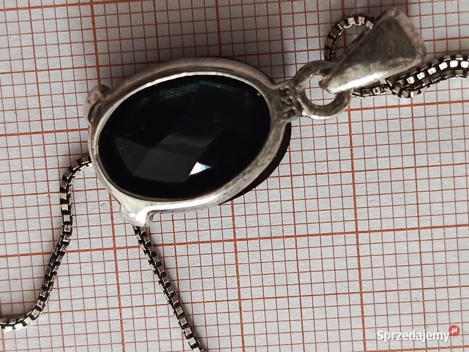 Naszyjnik czarny onyks cyrkonie Białystok