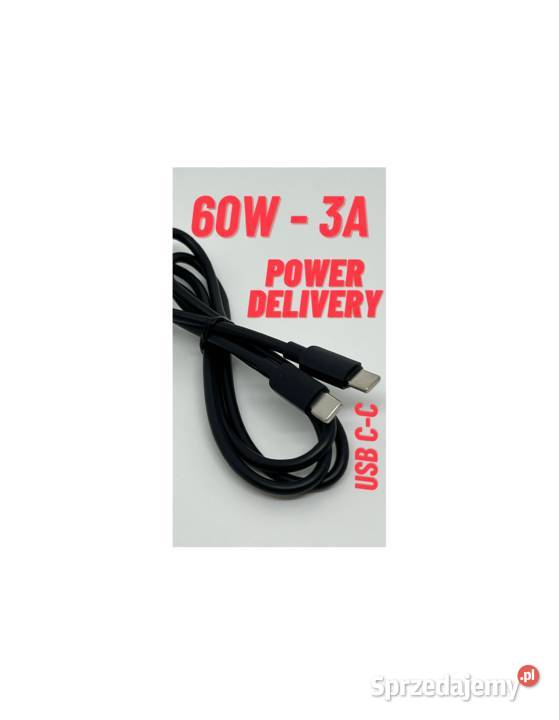 Kabel Type C C PD 3A 60W 1 m czarny szybkie Warszawa