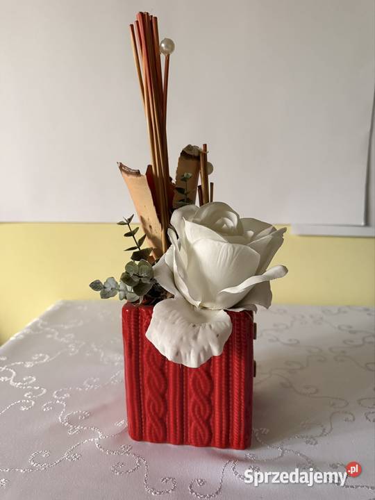 Kompozycja Kwiatowa w Ceramicznej Donicy Rojek czerwony