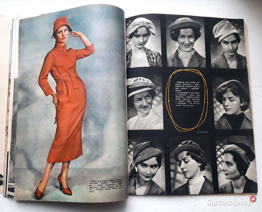 Moda Jesień 1957r żurnal PRLu Antyki, Sztuka, Kolekcje Łódź