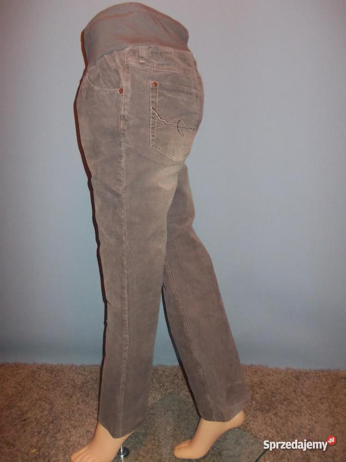 MIMI MATERNITY spodnie sztruksy ciążowe 40