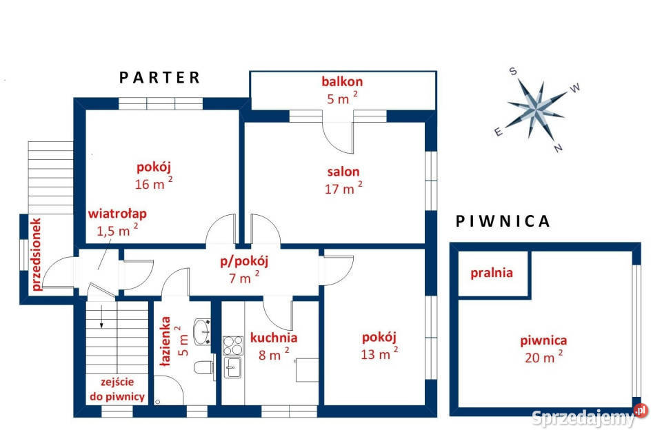 Parter domu 68m2 z balkonem i ogrodem Milanówek