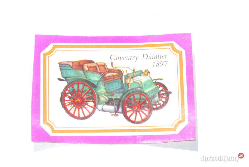 Stary obrazek Daimler 1897 z opakowania śląskie sprzedam