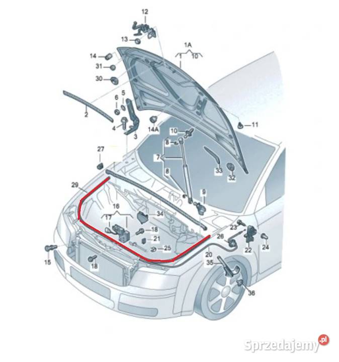 Audi A4 B6 uszczelka komory silnika oryginalna Szczerbice