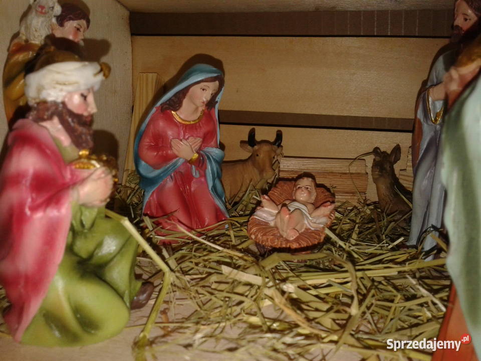 Szopka betlejemska z oświetleniem z figurkami Łódź sprzedam