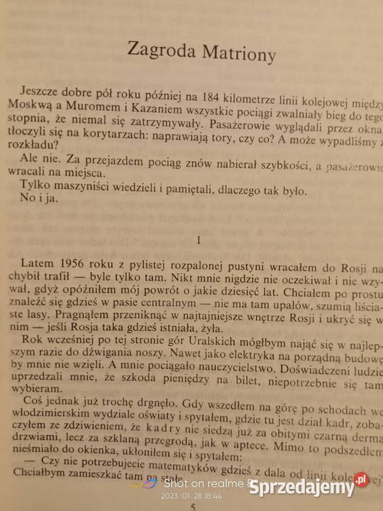 Sołżenicyn książki Zagroda Matriony i inne Warszawa